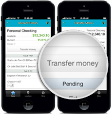 image of transferring money in app