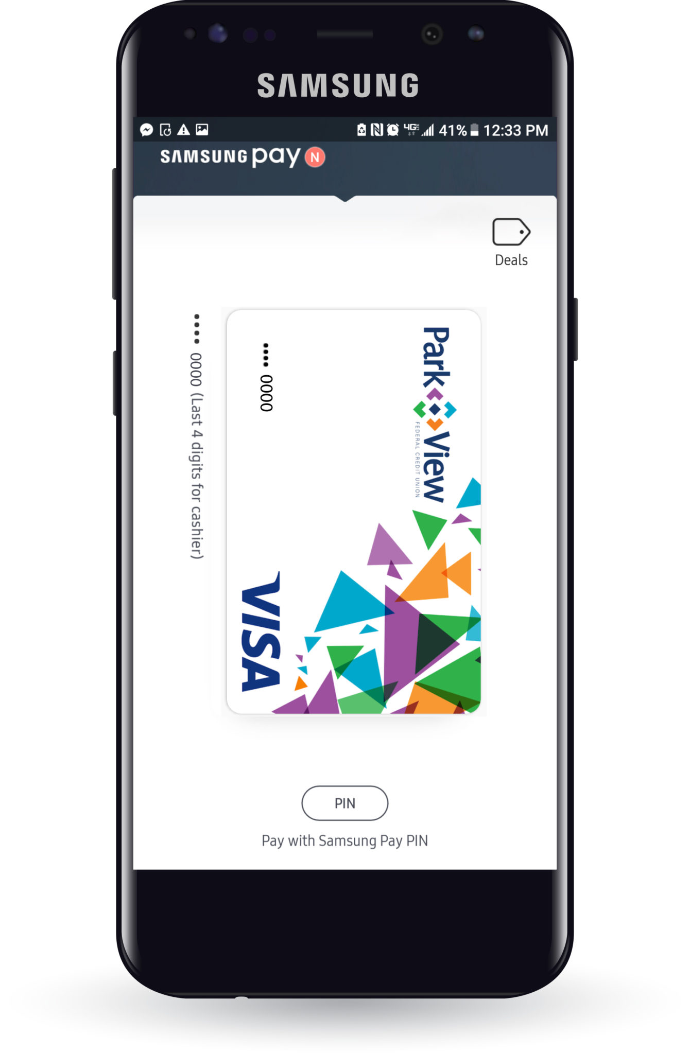 Samsung Pay on smartphone screen