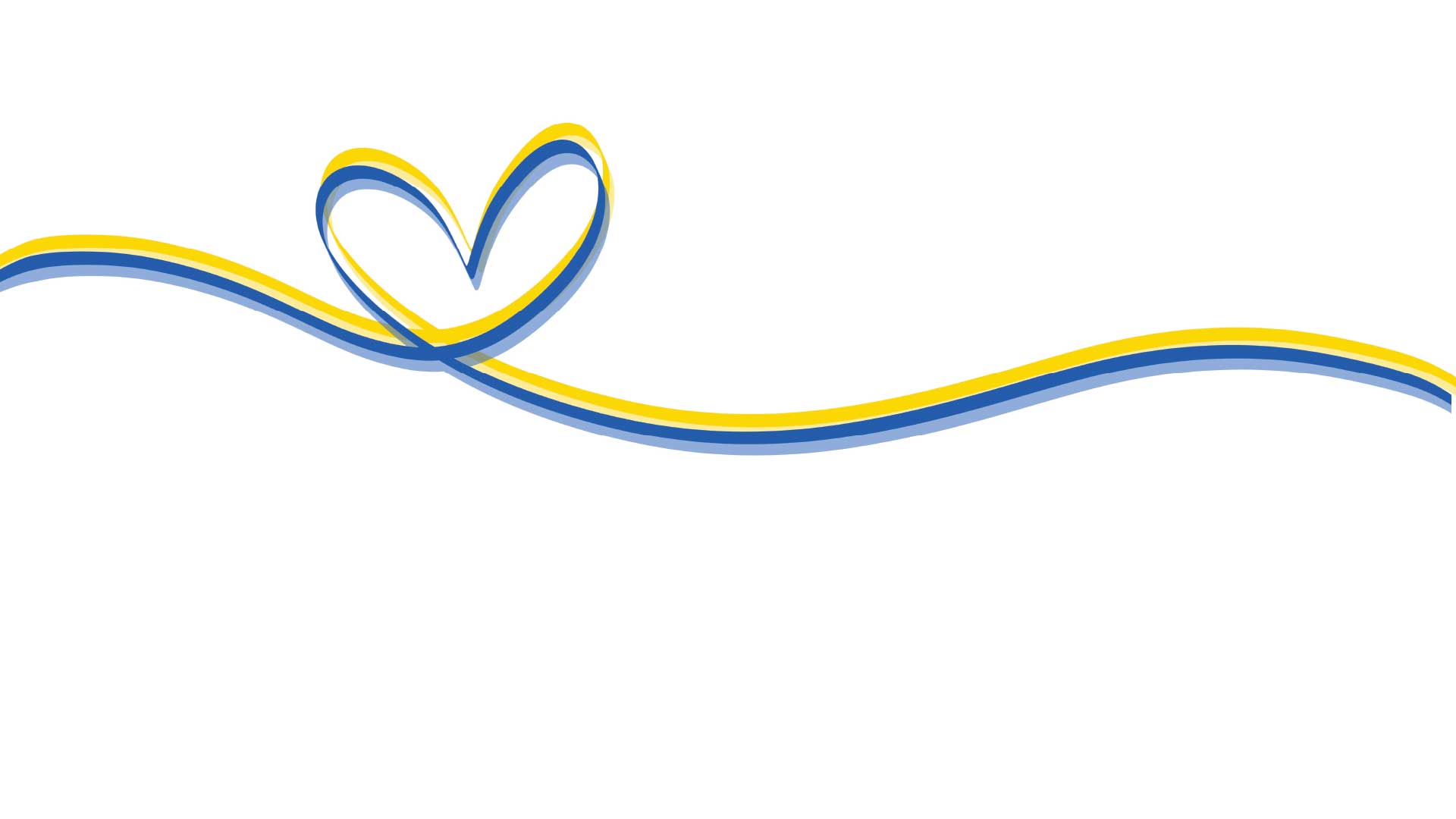 Ukraine flag icon in the shape of a heart