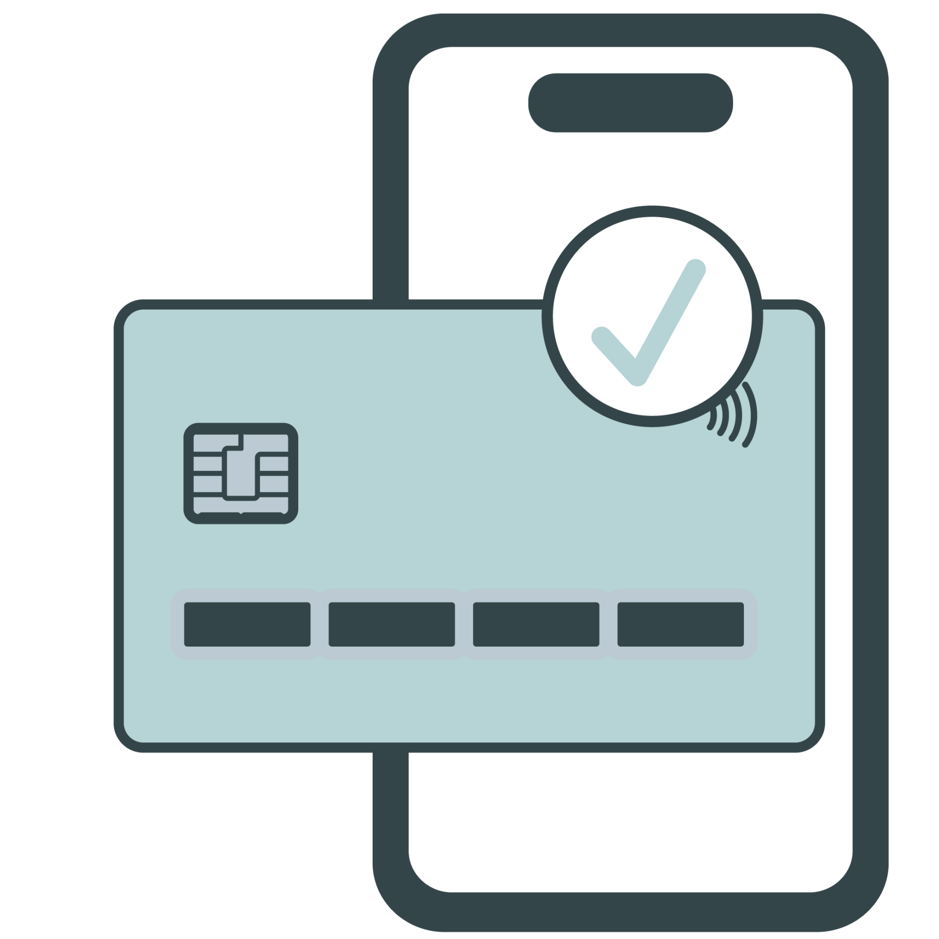 Credit card payment icon featuring a digital wallet, symbolizing convenient and secure online payments.