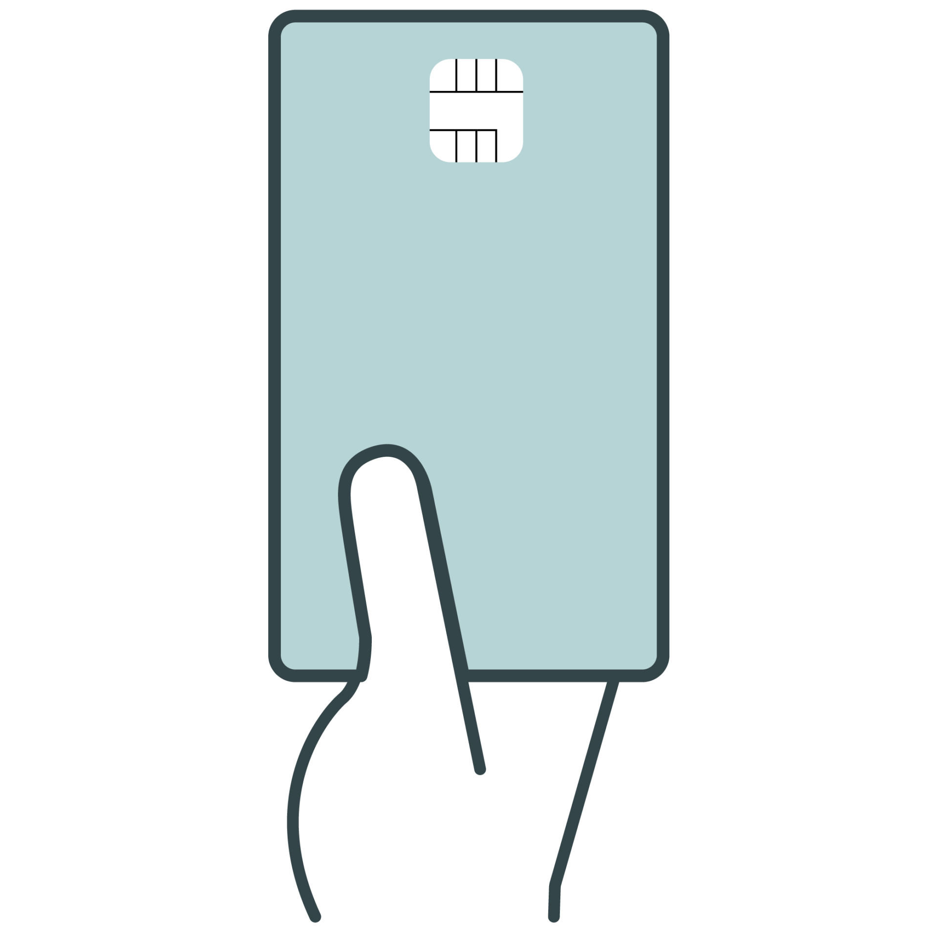 Icon of a credit card icon featuring chip technology, symbolizing secure electronic transactions.