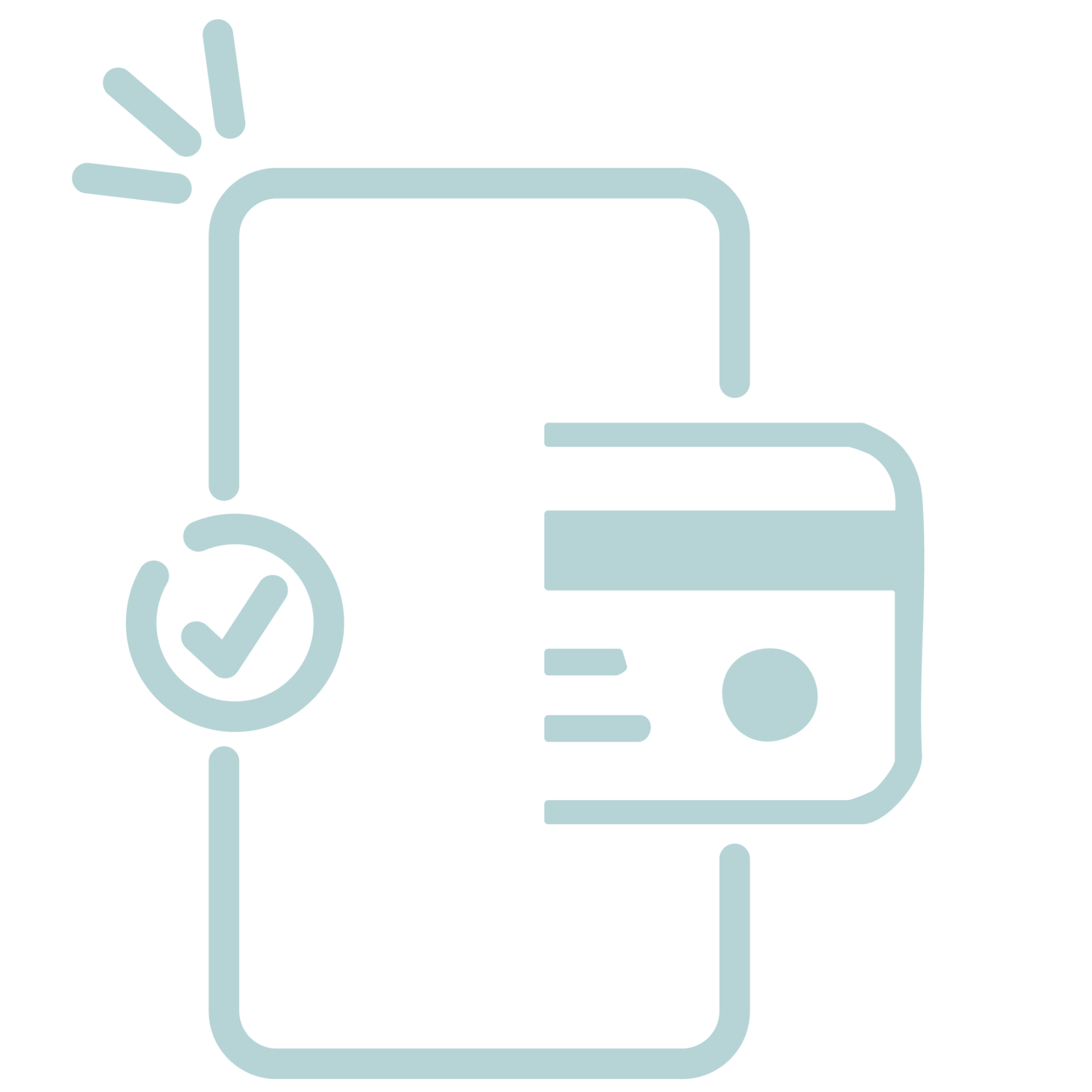 Phone and a credit card icon, representing a digital wallet concept.