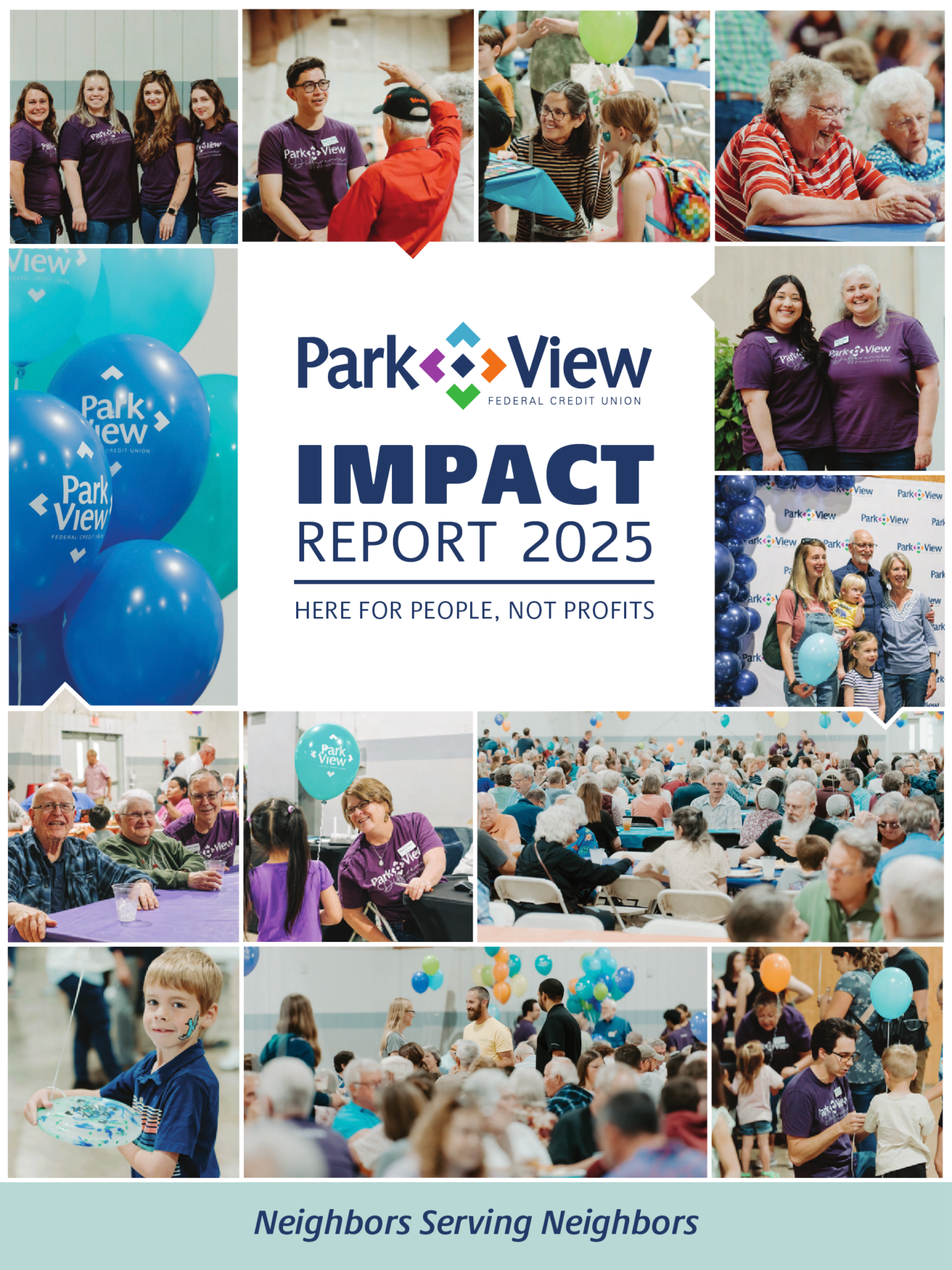 Front cover of the Parkview Impact Report, highlighting the title and a visually appealing design.