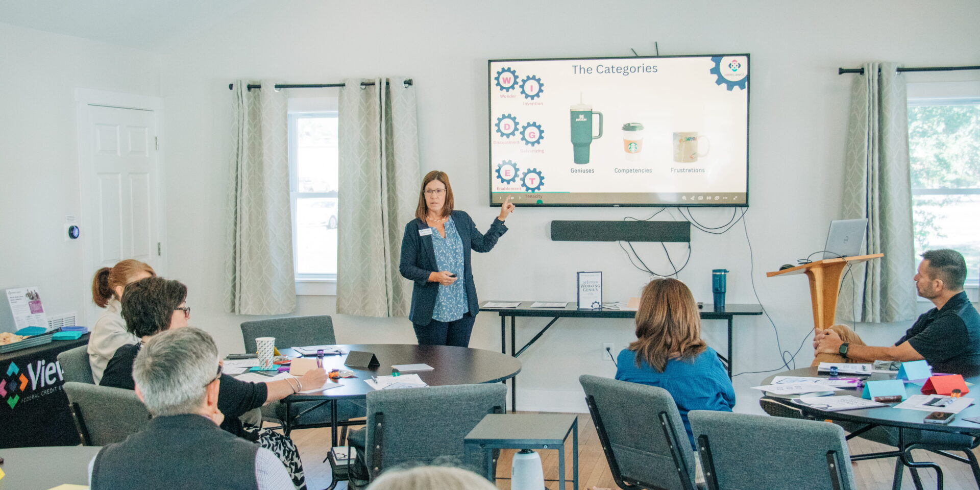 Christina Landes from HR Reliance presents a workshop to an engaged audience of participants.