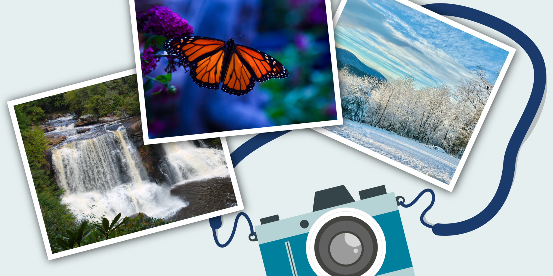 Calendar Collage With Camera Bluebackground