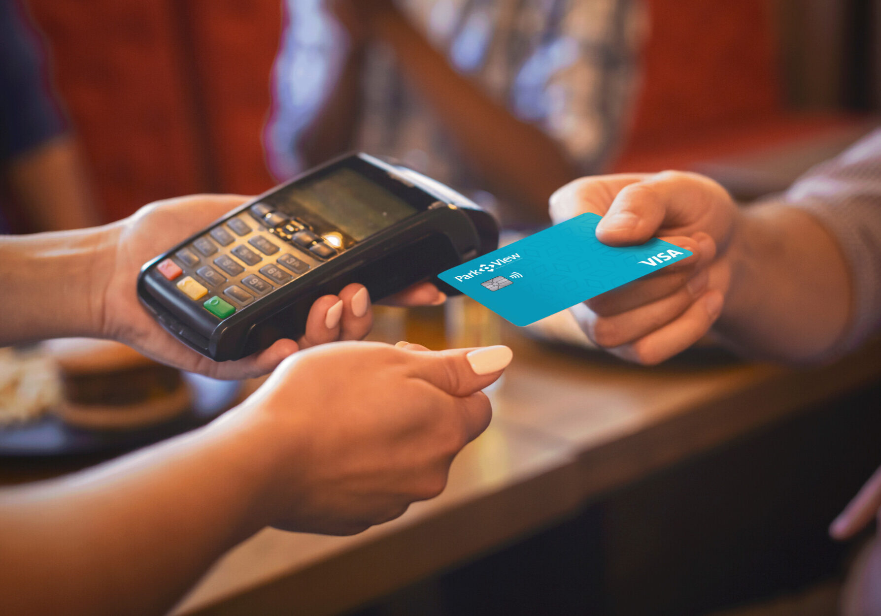 using a credit card, credit card utilization Image showing credit card being used to pay. Credit Card utilization ratio concept.